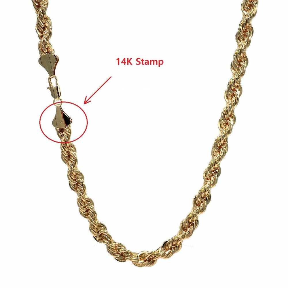 10MM THICK 14KT STAMPED NECKLACE! 22" LONG!